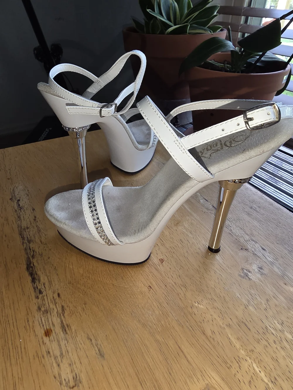 Pleaser Platform Heels with Rhinestone Accents